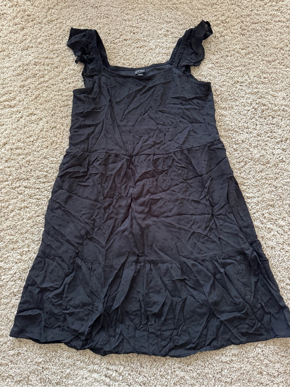 art class Black Ruffle Strap Midi Dress